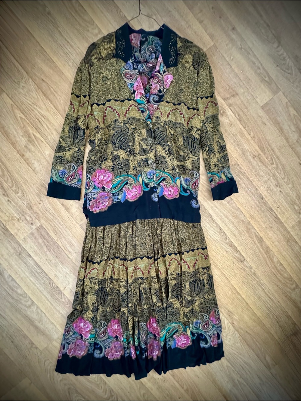 Carol Little Floral Print 3-Piece Dress with blazer, top and skirt.